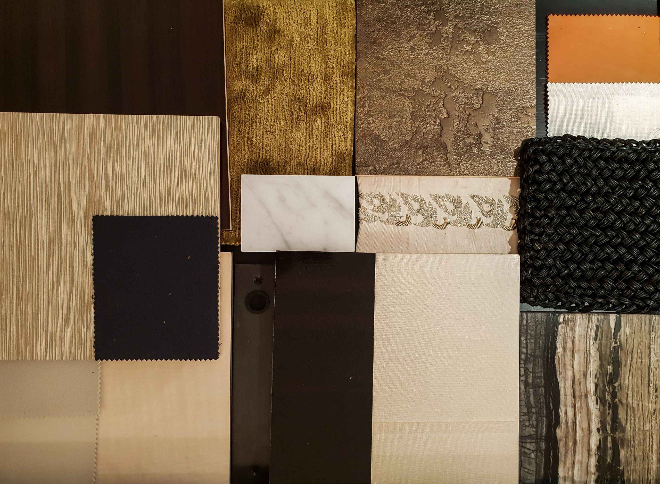 Interior materials and textures arranged for design planning