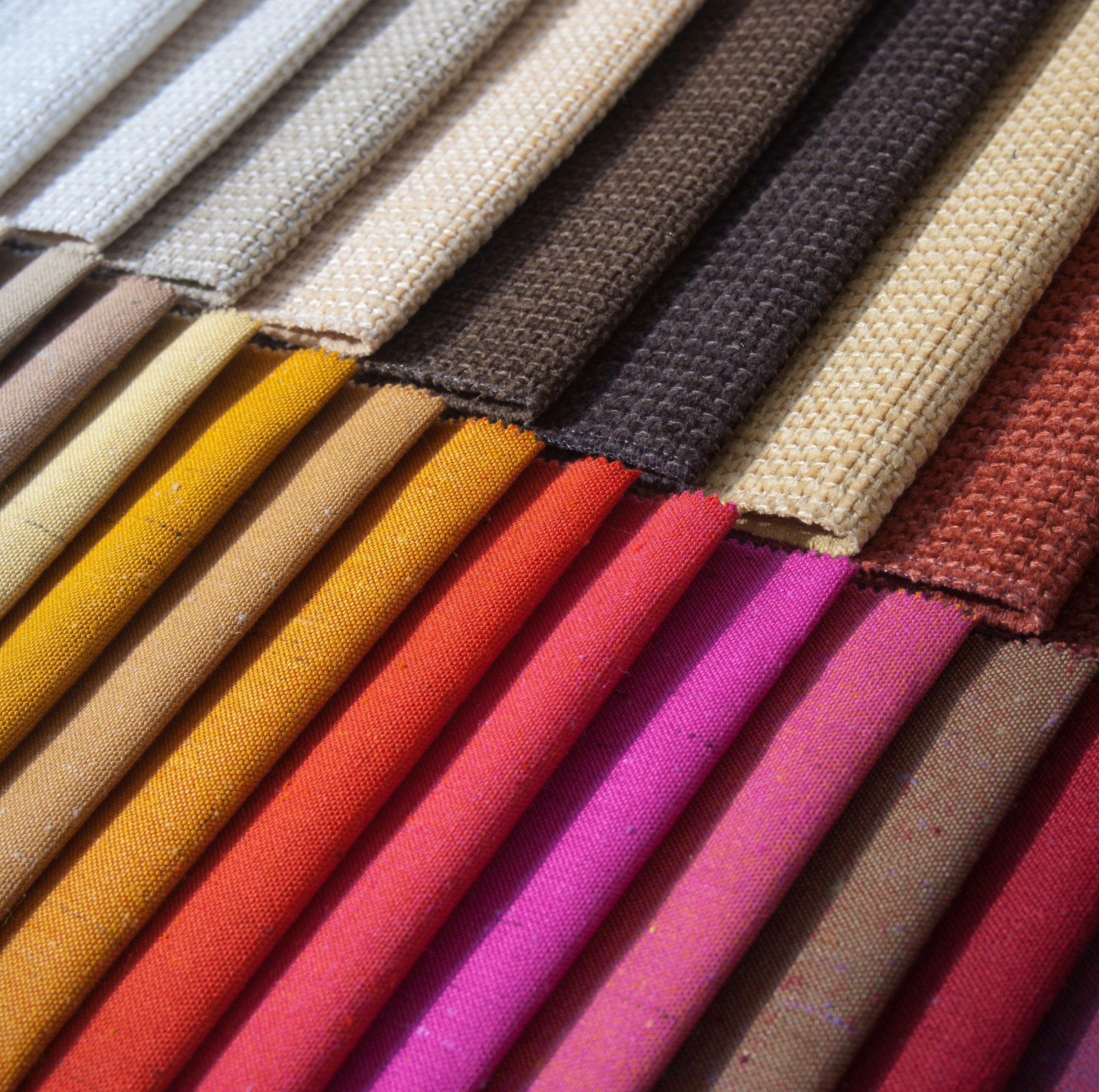 Fabric and material samples for interior design